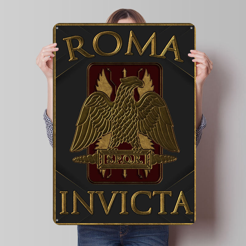 Retro Gaming Empire - Металлическая табличка SPQR Roma Invicta Empire: