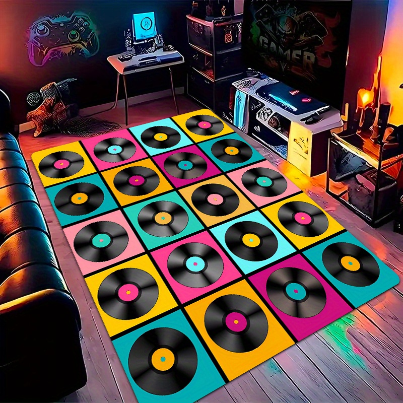 Retro Gaming Lounge - Ретро-коврик с виниловыми пластинками в стиле