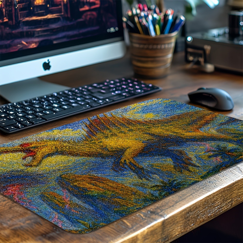 Retro Gaming Keyboard And Mouse - Ретро-коврик с изображением спинозавра, нескользящий настольный